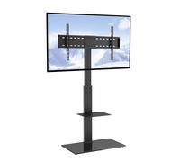 VEVOR TV Stand Mount, Swivel Tall TV Stand for 32 to 85 inch TVs, Height Adjustable Portable Floor TV Rack with Tempered Glass Base for Bedroom, Living Room