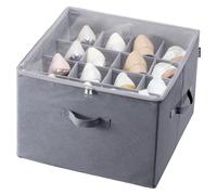 VEVOR Under Bed Shoe Storage Organizer 1 Pack 16 Compartments Underbed Shoe Box Storage Containers Adjustable Dividers Sandal Organizer Storage w