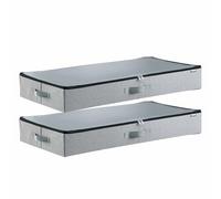 VEVOR Under Bed Storage with Clear Lids, 33.5 x 16.9 x 4.7 Inch, 45L Large Underbed Clothes Storage Containers, Low Profile Under Bed Drawer Shoe Organizer Bins Box for Blanket Shoe Bedroom, 2 Pack