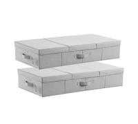 VEVOR Under Bed Storage with Lids, 31.7 x 15.9 x 6.1 Inch, 48L Large Underbed Clothes Storage Containers, Low Profile Gray Under Bed Drawer Shoe Organizer Bins Box for Blanket Shoe Bedroom, 2 Pack