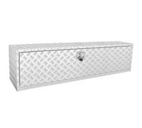 VEVOR Underbody Truck Box, 60"×17"×18" Pickup Storage Box, Heavy Duty Aluminum Diamond Plate Tool Box with Lock and Keys, Waterproof Trailer Storage Box with T-Handle Latch for Truck, Van, Trailer