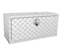 VEVOR Underbody Truck Box, 36"×17"×18" Pickup Storage Box, Heavy Duty Aluminum Diamond Plate Tool Box with Lock and Keys, Waterproof Trailer Storage Box with T-Handle Latch for Truck, Van, Trailer