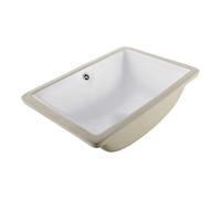 VEVOR Undermount Bathroom Sink, 18.11 x 12.99 Inch Rectangular White Ceramic Vessel Sink with Overflow Hole, Under Counter Drop in Modern Lavatory Vanity Bath Wash Bowl Basin, Rectangle Small Space
