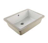 VEVOR Undermount Bathroom Sink, 18.5 x 13.19 Inch Rectangular White Ceramic Vessel Sink with Overflow Hole, Under Counter Drop in Modern Lavatory Vanity Bath Wash Bowl Basin, Rectangle Small Space