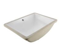 VEVOR Undermount Bathroom Sink, 20.28 x 15.16 Inch Rectangular White Ceramic Vessel Sink with Overflow Hole, Under Counter Drop in Modern Lavatory Vanity Bath Wash Bowl Basin, Rectangle Small Space