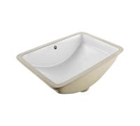 VEVOR Undermount Bathroom Sink, 20.87 x 14.76 Inch Rectangular White Ceramic Vessel Sink with Overflow Hole, Under Counter Drop in Modern Lavatory Vanity Bath Wash Bowl Basin, Rectangle Small Space