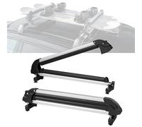 VEVOR Universal Car Roof Rack - Fit Most Crossbars, Carry up to 6 Pairs of Skis or 4 Snowboards, Aluminum Snowboard Ski Rack with Lock & Rubber Padding