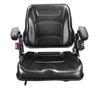 Vevor Universal Forklift Seat, Fold Down Tractor Seat With Adjustable Angle Back, Micro Switch, Seatbelt And Armrests