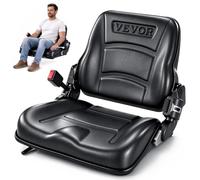 VEVOR Universal Forklift Seat, Tractor Seat with Adjustable Backrest & Safety Belt, Secure Micro Switch Design, Wear-Resistant PVC Mower Seat for Tractor Excavator, Skid Loader