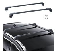 VEVOR Universal Roof Rack Cross Bars, Aluminum Roof Rack Crossbars, Fit Grooved Side Rail without Gap, 90KG Load Capacity, Adjustable Crossbars with L