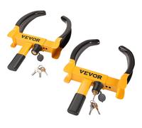 VEVOR Universal Wheel Clamp Lock, 2 Packs, Key Lock, Heavy-Duty Steel, Orange & Black, Wheel Lock, Trailer Wheel Lock, Tire Lock, 6 Keys