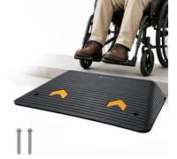VEVOR Upgraded Rubber Threshold Ramp, 7.6 cm Rise Door Ramp with 1 Channel, Natural Rubber Car Ramp with Non-Slip Textured Surface, 15000 kg Load Capa