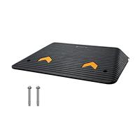 VEVOR Natural Rubber Car Non-Slip Textured Surface, 33069 lbs Load Capacity Curb Wheelchair and Scooter, 4" Rise Door Ramp with 1 Channel, Black, 90.2 x 62 x 10.2 cm