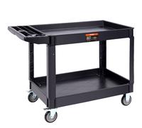 VEVOR Utility Service Cart 2 Shelf 550LBS 2 Swivel Wheels & 2 Fixed Wheels