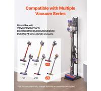 VEVOR Vacuum Stand, Compatible with Dyson V6 V7 V8 V10 V11 V15, Stable Vacuum Stand Holder with 4 Hooks for Dyson DC30 DC31 DC34 DC35 DC58 DC59 DC62 D74 Cordless Upright Vacuum Cleaners & Accessories