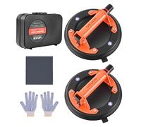 VEVOR Vacuum Suction Cup, 203 mm Vacuum Glass Lifter with Metal Handle, 195 kg Max Lifting Capacity Tile Suction Cup Tool with Carrying Case for Lifting Large Tile, Granite, Drywall, Windows (2-Pack)