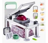 VEVOR Vegetable Chopper Mandoline Slicer, All-in-1 Food Veggie Cutter with 8 Stainless Steel Blades, Cheese Grater Onion Potato Salad Dicer with Container,Kitchen Gadgets&Essentials Home Appliances