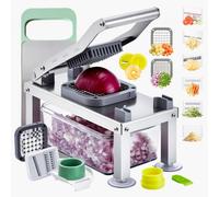 VEVOR Vegetable Chopper Mandoline Slicer, All-in-1 Food Veggie Cutter with 9 Stainless Steel Blades, Cheese Grater Onion Potato Dicer with Container,Salad Spiralizer Kitchen Gadgets&Essentials
