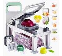 VEVOR Vegetable Chopper Mandoline Slicer, All-in-1 Food Veggie Cutter with 9 Stainless Steel Blades, Cheese Grater Onion Potato Dicer with Container,Salad Spiralizer Kitchen Gadgets&Essentials