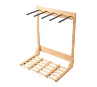 VEVOR Vertical Surfboard Stand, 4 Tiers Wooden Surfboard Rack for Storage and Display, Freestanding Board Stand Organizer, Surf Board Holder for Wakeboards, Snowboards, Kiteboards, Shortboard, Skis