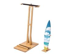 VEVOR Vertical Surfboard Stand, Wooden Surfboard Rack for Storage and Display, Adjustable & Freestanding Board Stand Organizer with Padding, for Wakeboards, Snowboards, Kiteboards, Shortboard, Skis