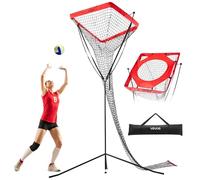 VEVOR Volleyball Setter Training Equipment, Angle and Height Adjustable Volleyball Trainer, Portable Practice Net with Steel Base, Carrying Bag, Indoor Outdoor Target Net for Serving Spiking Setting