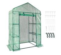 VEVOR Walk-in Green House, 4.6 x 2.4 x 6.7 ft Greenhouse with Shelves, Set Up in Minutes, High Strength PE Cover with Doors & Windows and Steel Fram