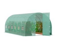 VEVOR Walk-in Tunnel Greenhouse 19.36x9.68x7.4ft Galvanized Frame PE Cover Green