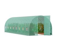 VEVOR Walk-in Tunnel Greenhouse 27.38x9.5x7.38ft Galvanized Frame PE Cover Green
