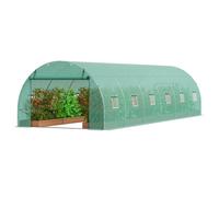 VEVOR Walk-in Tunnel Greenhouse 29.2x9.7x6.5ft Galvanized Frame PE Cover Green