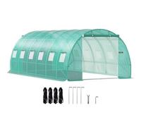 VEVOR Walk-in Tunnel Greenhouse, 6 x 3 x 2 m /20 x 10 x 7 ft Portable Plant Hot House w/ Galvanized Steel Hoops, 3 Top Beams, 4 Diagonal Poles, 2 Zipp