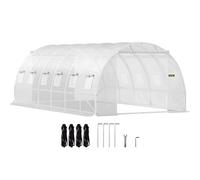 Vevor Walk-In Tunnel Greenhouse, 20 X 10 X 7 Ft Portable Plant Hot House With Galvanized Steel Hoops, 3 Top Beams, White