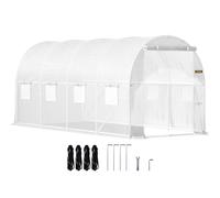 Walk-in Tunnel Greenhouse with Galvanized Frame and Waterproof Cover, 15x7x7 ft