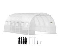Vevor Walk-In Tunnel Greenhouse, 20 X 10 X 7 Ft Portable Plant Hot House With Galvanized Steel Hoops, 3 Top Beams, White