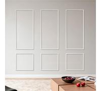 VEVOR Wall Molding 3 Pack, Wainscoting Panels Kit, Lightweight Paintable Polystyrene, Easy to Install, Waterproof Accent Wall Trim for Interior Décor Living Room, Bedroom, White (24x54 + 24x24 in)