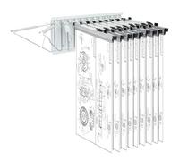 VEVOR Wall Mount Blueprint Storage Rack - Holds up to 1200 Blueprints, Hanging Blueprint Holder with 12 Pivot Brackets, for 24", 30", 36", or 42" Clamps(Rack Only Without Clamps)- Heavy Duty(240lbs)