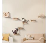 VEVOR Wall Mounted Cat Shelves and Perches with Jumping Boards, Nest, Barrier Board & Cat Tree, Floating Furniture up to 40 lbs for Sleeping, Playing, Climbing