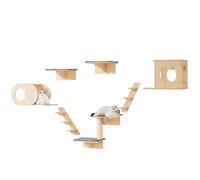 VEVOR Wall Mounted Cat Shelves, Cat Wall Shelves and Perches with Jumping Boards, Cat Beds, Hammocks & Cat Tree, Cat Furniture and Shelves up to 40 lbs for Sleeping, Playing, Climbing, Set of 7