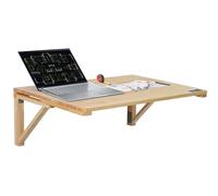 VEVOR Wall Mounted Folding Table, 31.5" x 23.62" Wall Mount Drop Leaf Table, Wooden Floating Desk with Iron Bracket, Fold Down Desk for Small Spaces, Home Office, Dining, Laundry Room, Kitchen, Bar