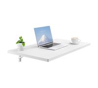 VEVOR Wall Mounted Folding Table, 35.4 x 19.7 inches Wall Mount Table, Floating Desk with Iron Bracket, Fold Down Desk for Small Spaces, Home Office,