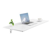 VEVOR Wall Mounted Folding Table, 43.3 x 18 inches Wall Mount Table, Floating Desk with Iron Bracket, Fold Down Desk for Small Spaces, Home Office, Dining, Laundry Room, Kitchen, Bar, White