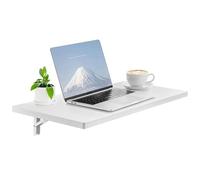 VEVOR Wall Mounted Folding Table, 47.2 x 19.7 inches Wall Mount Table, Floating Desk with Iron Bracket, Fold Down Desk for Small Spaces, Home Office, Dining, Laundry Room, Kitchen, Bar, White