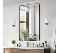 VEVOR Wall Mounted Makeup Mirror, 28" x 60", 0.15" Thick, Aluminium Alloy Frame, Scratch-Resistant, Shatterproof, Contemporary Style, Fit for Bathroom/Bedroom/Living Room