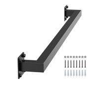 VEVOR Wall Mounted Stair Handrail, 1215mm Black Iron Staircase Handrail Indoor, 113kg Load Capacity, Industrial Railing Hand Rail for Steps, Square Tube for Loft Porch Deck, 2 Sections