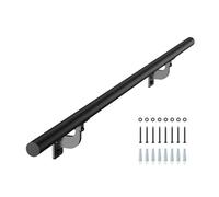 VEVOR Wall Mounted Stair Handrail, 1215mm Pipe Staircase Handrail, Black Galvanized Aluminum, 32mm Pipe Diameter, Indoor&Outdoor Staircase Railing, Industrial Hand Rail for Steps, Security Baluster
