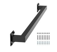 VEVOR Wall Mounted Stair Handrail, 910mm Black Iron Staircase Handrail Indoor, 113kg Load Capacity, Industrial Railing Hand Rail for Steps, Square Tu