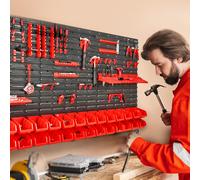 VEVOR Wall Mounted Storage Bins Small Parts Organizer Garage Tool Rack 30 Bins