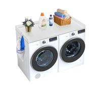 VEVOR 54" x 27" Wooden Washer and Dryer Countertop, Water-Resistant Machine Topper Cover with Anti-Slip Pads, for Laundry Room Organization and Storage, White, 1370 x 700 x 70 mm