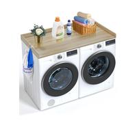 VEVOR 54" x 27" Wooden Washer and Dryer Countertop, Water-Resistant Machine Topper Cover with Anti-Slip Pads, for Laundry Room Organization and Storage, Oak, 1370 x 700 x 69 mm