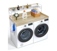 VEVOR 54" x 27" Wooden Washer and Dryer Countertop with Anti-Slip Pads, Water-Resistant Topper Cover for Laundry Room Organization and Storage, Oak, 1370 x 700 x 419 mm